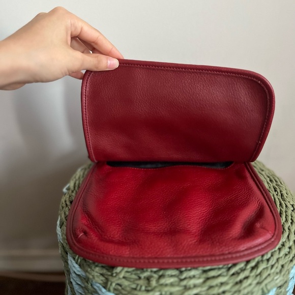 Giani Bernini Red Vtg Crossbody Real Leather Bag - Picture 8 of 14
